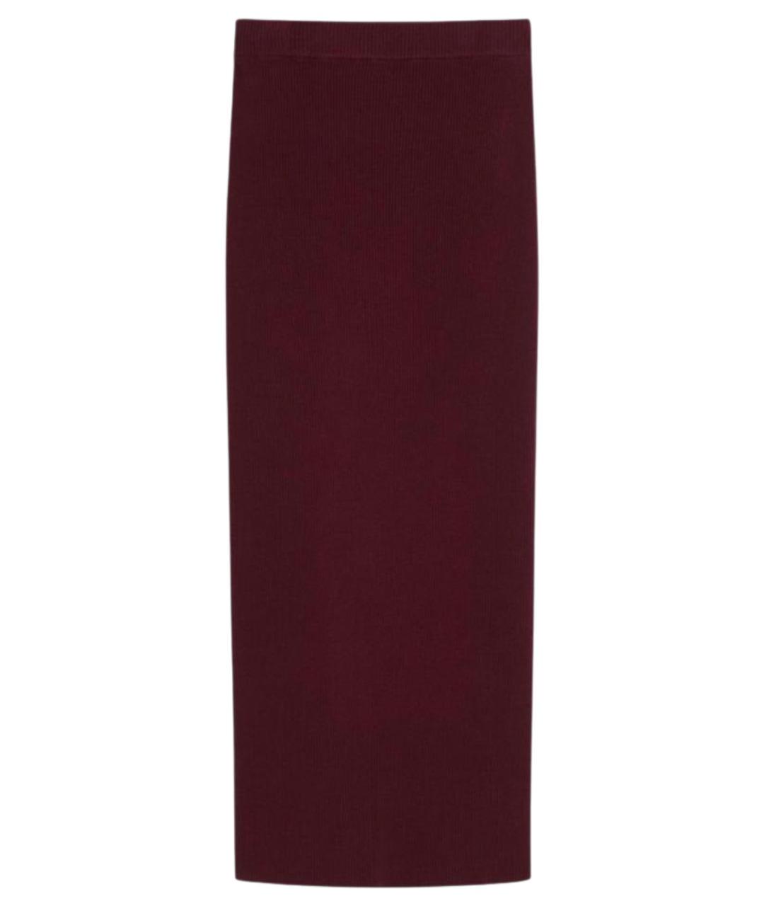 WEEKEND MAX MARA Бордовая вискозная юбка миди, фото 1