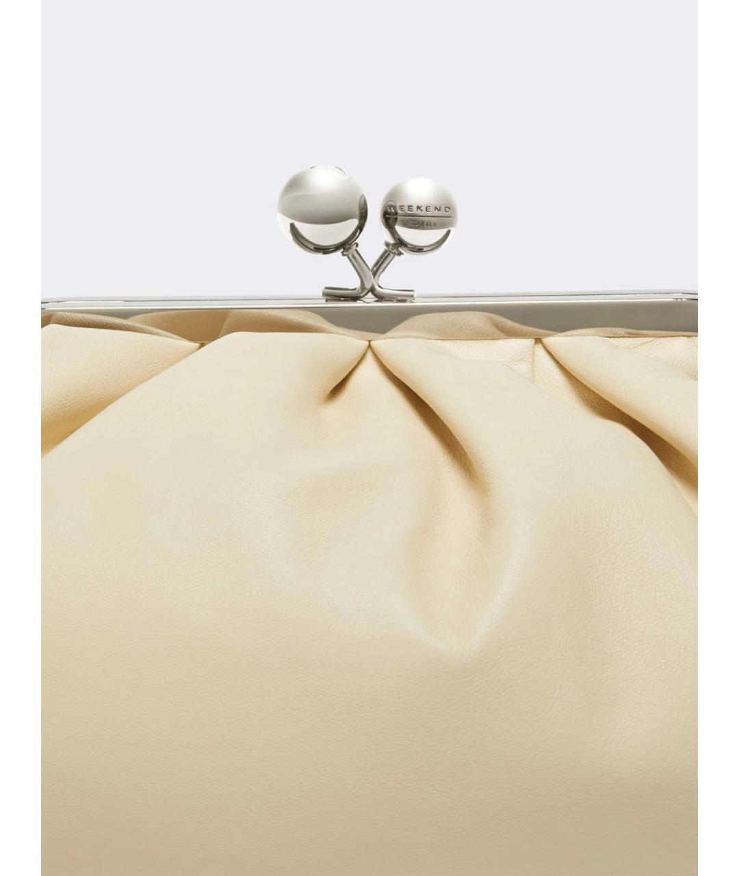 WEEKEND MAX MARA Бежевая кожаная сумка через плечо, фото 4