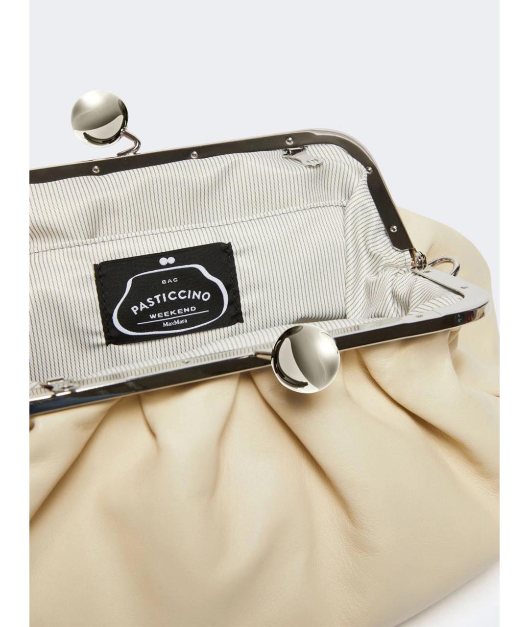 WEEKEND MAX MARA Бежевая кожаная сумка через плечо, фото 5