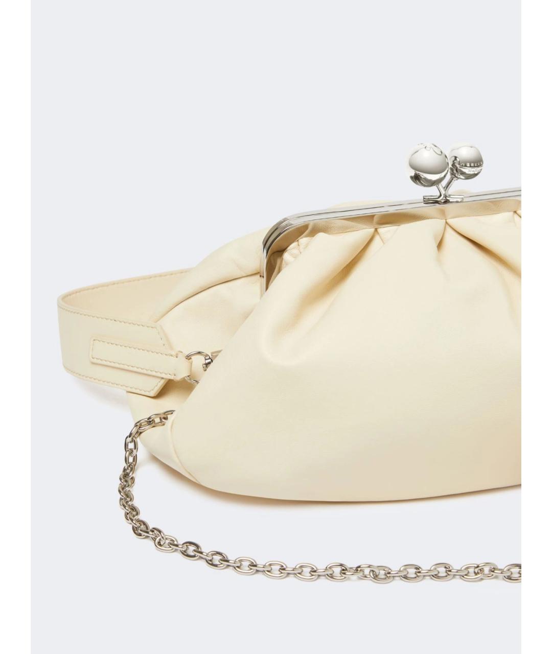 WEEKEND MAX MARA Бежевая кожаная сумка через плечо, фото 3