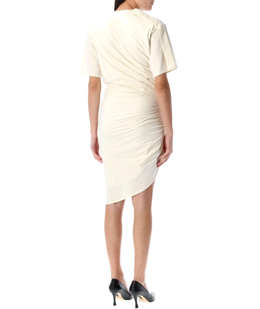 MUGLER Белое хлопковое коктейльное платье, фото 3