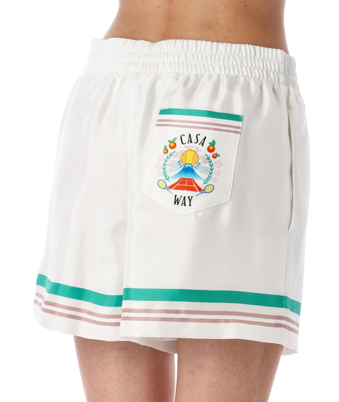 CASABLANCA Белые шелковые шорты, фото 3