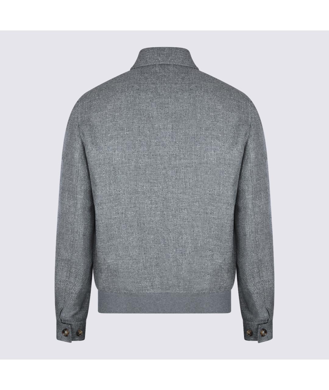 BRUNELLO CUCINELLI Серая шелковая куртка, фото 2