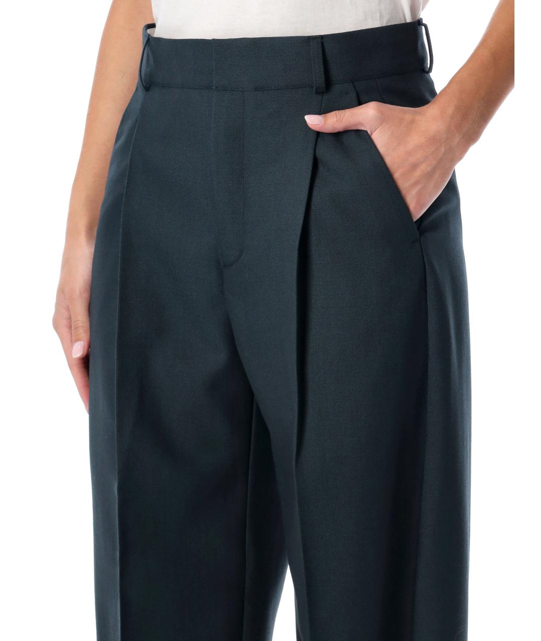 SOEUR Синие шерстяные прямые брюки, фото 3