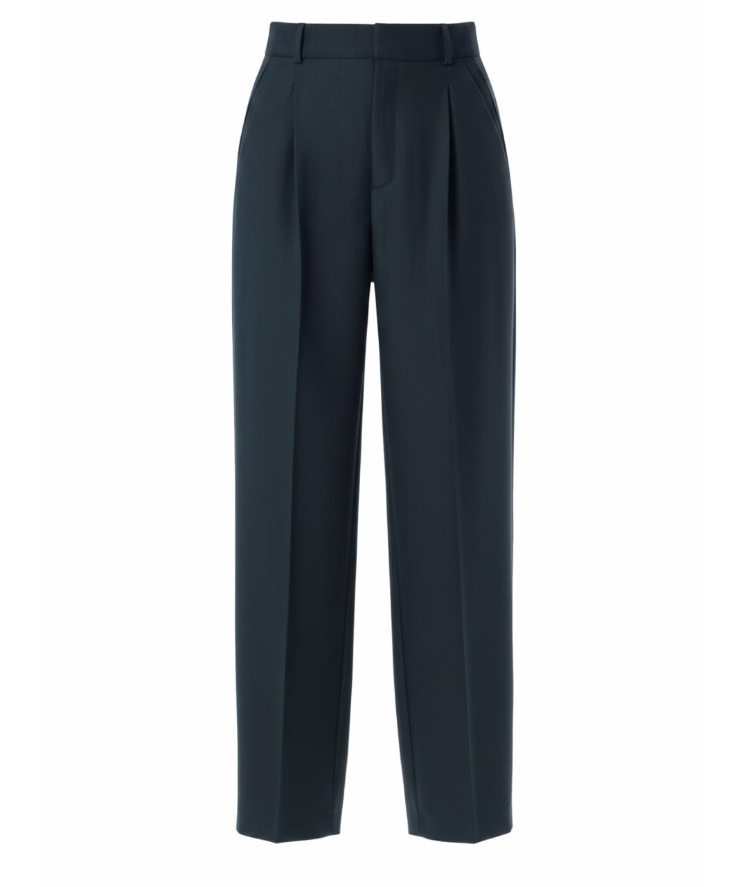 SOEUR Синие шерстяные прямые брюки, фото 1