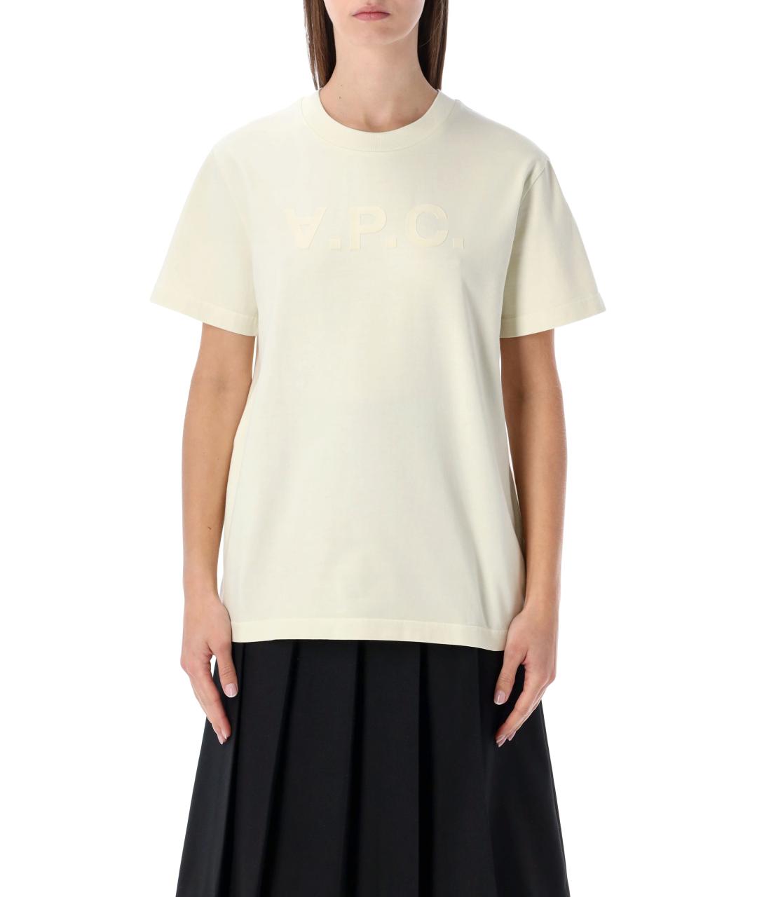 A.P.C. Бежевая хлопковая футболка, фото 1