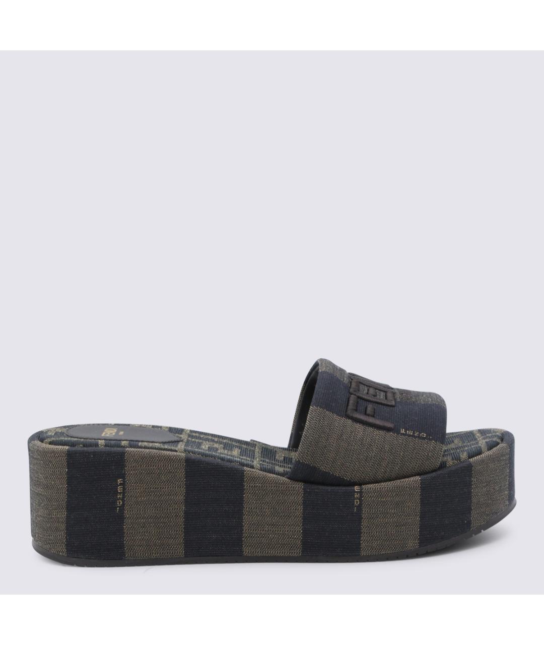 FENDI Мульти текстильные сабо, фото 5