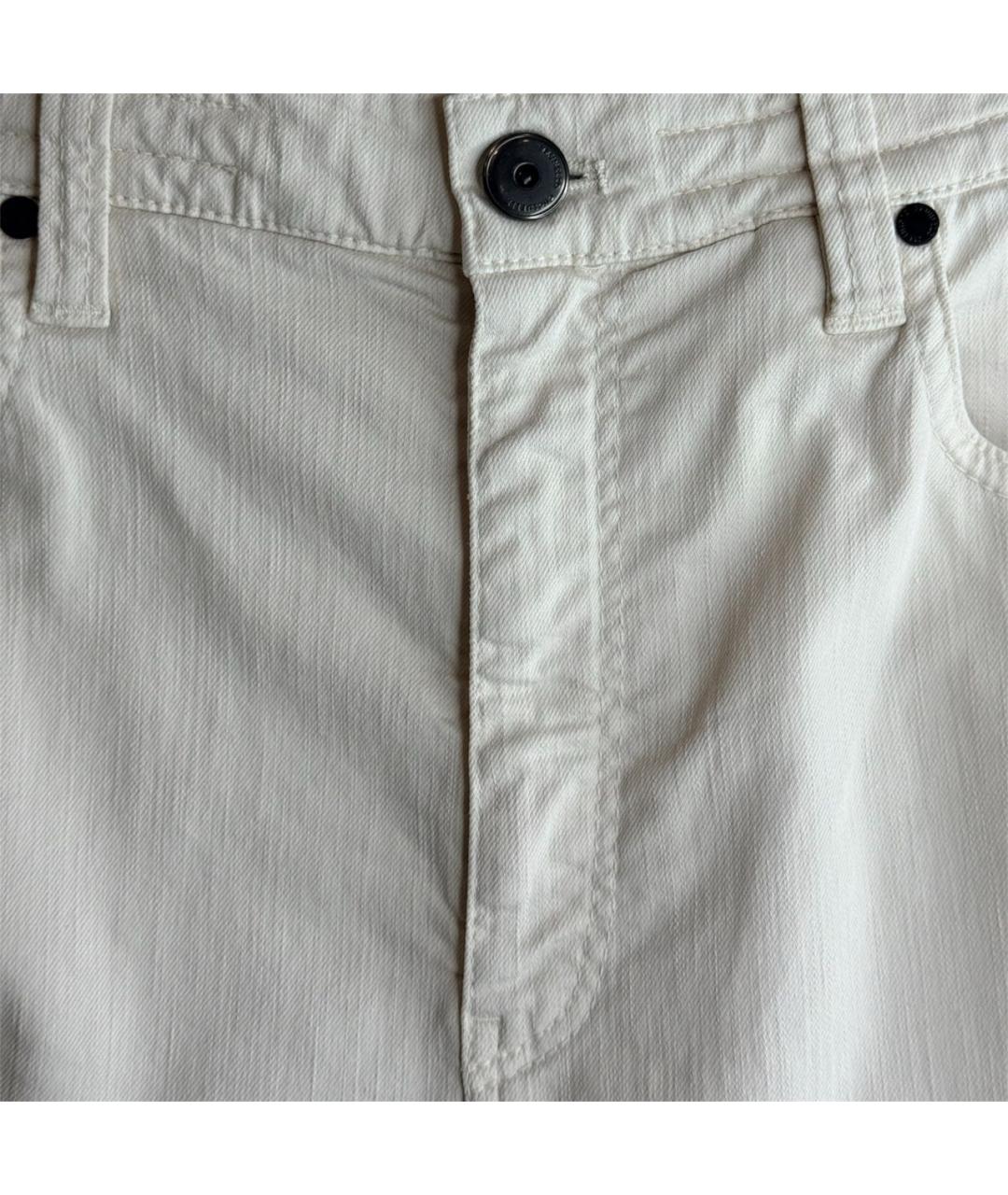 BRUNELLO CUCINELLI Бежевые хлопко-лиоцелловые прямые джинсы, фото 8