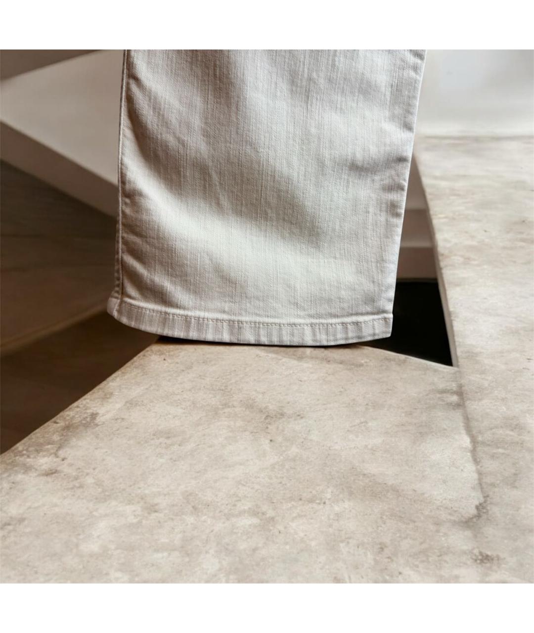 BRUNELLO CUCINELLI Бежевые хлопко-лиоцелловые прямые джинсы, фото 3