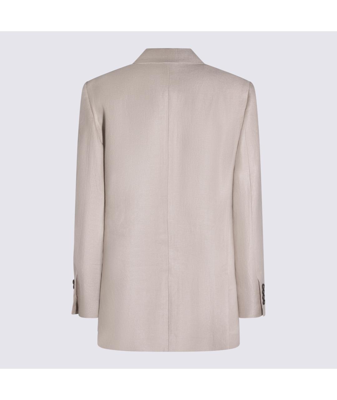 BRUNELLO CUCINELLI Бежевый льняной жакет/пиджак, фото 2