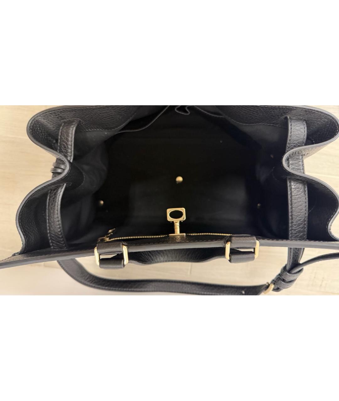 VALENTINO Черная кожаная сумка с короткими ручками, фото 4