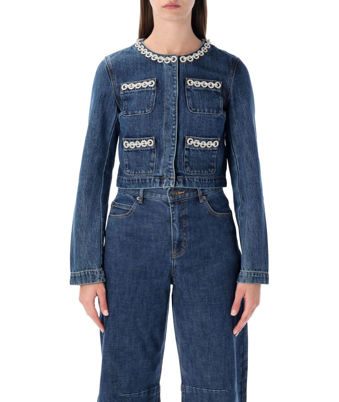 SELF-PORTRAIT Синяя хлопковая куртка, фото 2