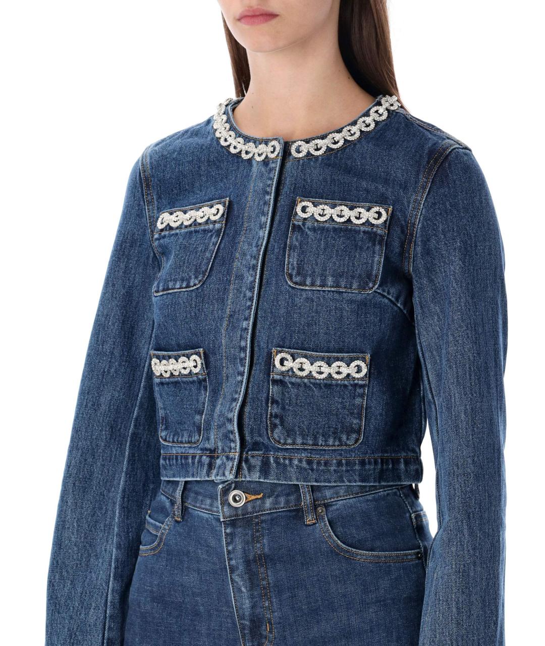 SELF-PORTRAIT Синяя хлопковая куртка, фото 4