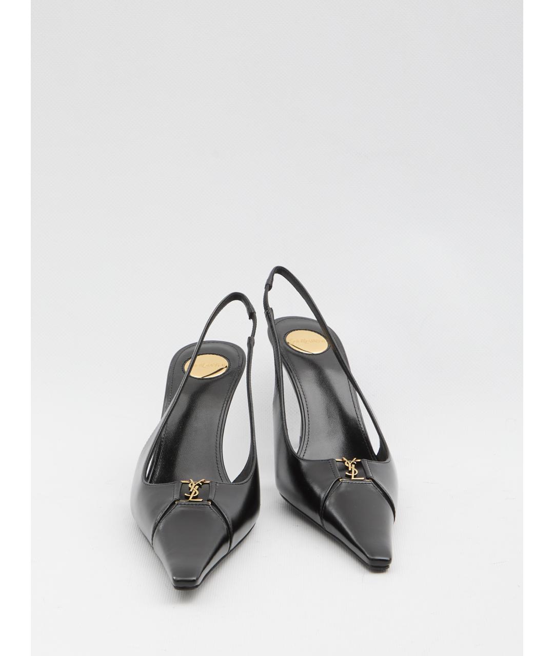 SAINT LAURENT Черные кожаные туфли, фото 5