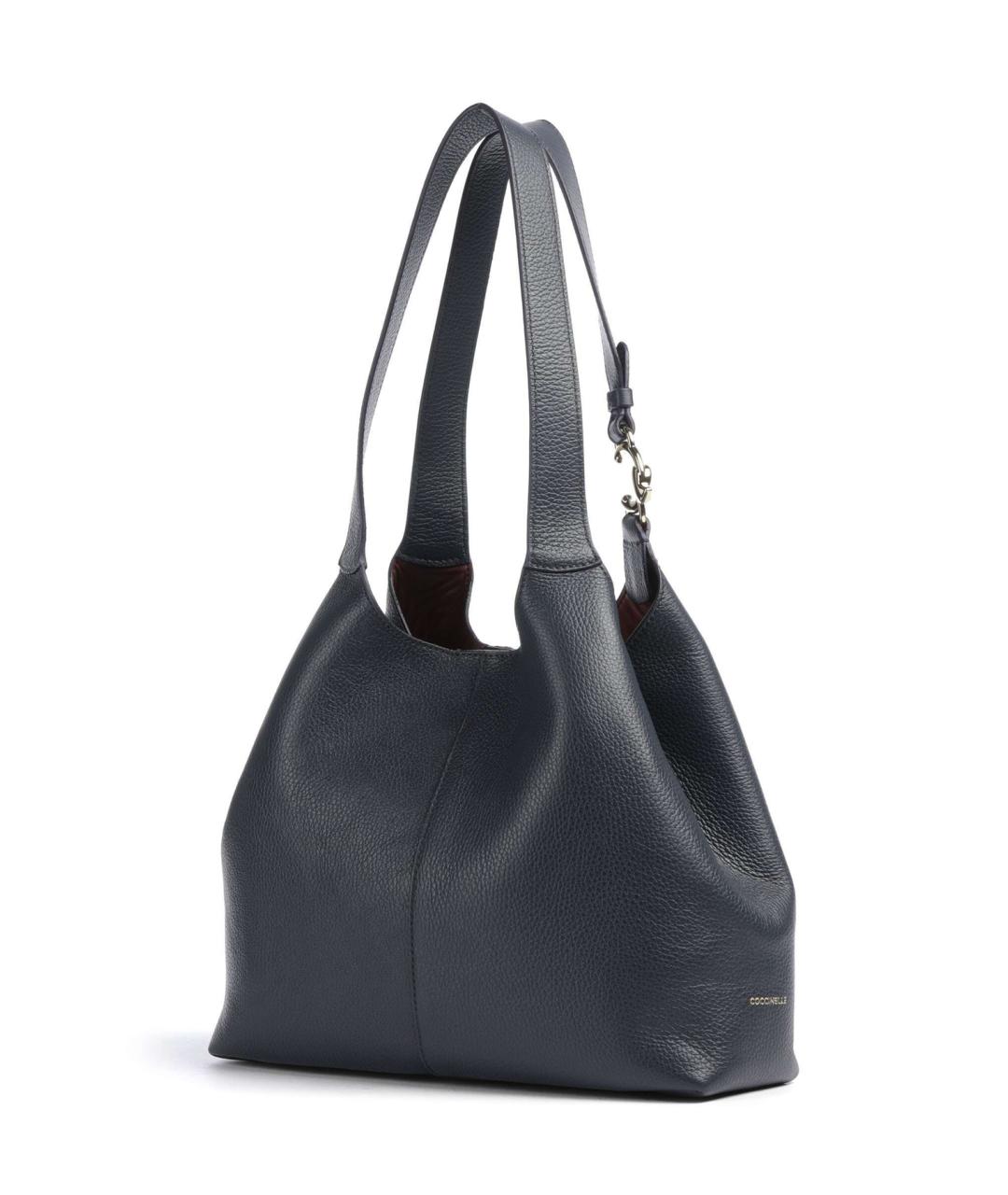 COCCINELLE Темно-синяя кожаная сумка тоут, фото 3