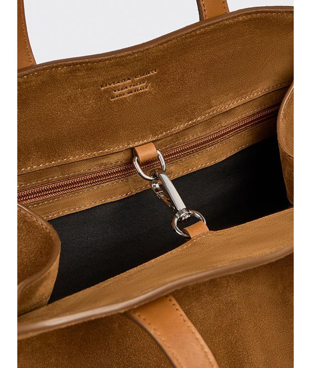 LIVIANA CONTI Коричневая кожаная сумка тоут, фото 4