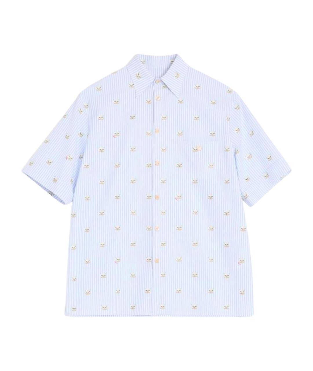 VALENTINO Голубая хлопковая кэжуал рубашка, фото 1