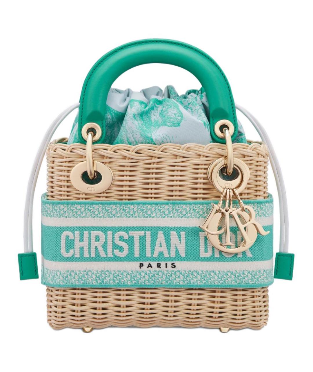 CHRISTIAN DIOR Бирюзовая сумка тоут, фото 1