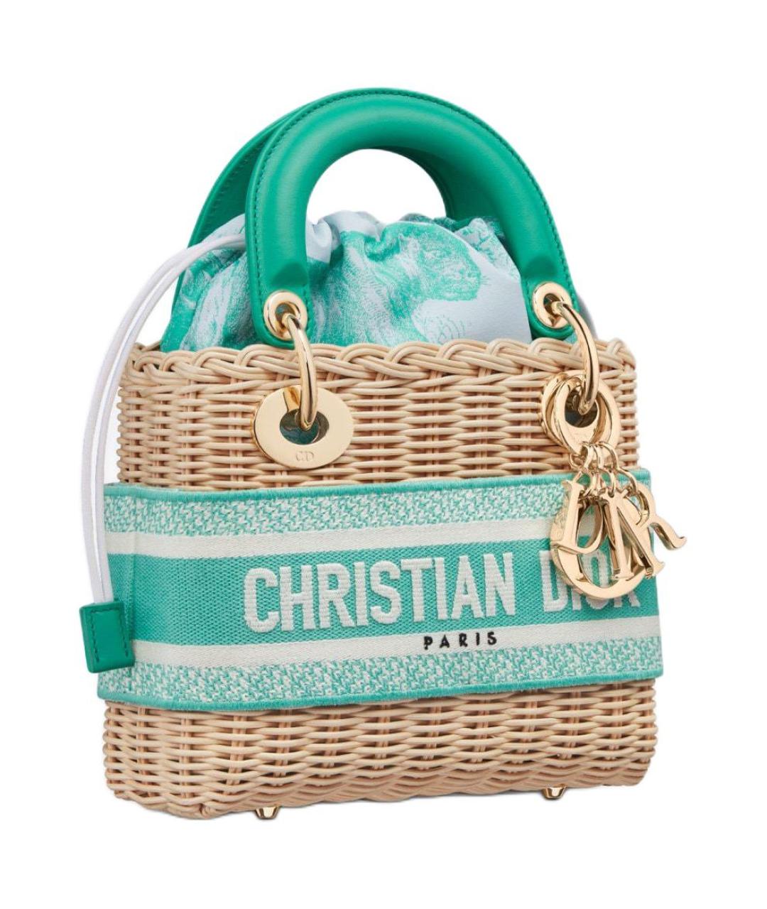 CHRISTIAN DIOR Бирюзовая сумка тоут, фото 2