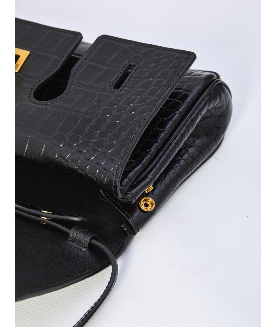 BALENCIAGA Черная кожаная сумка через плечо, фото 4