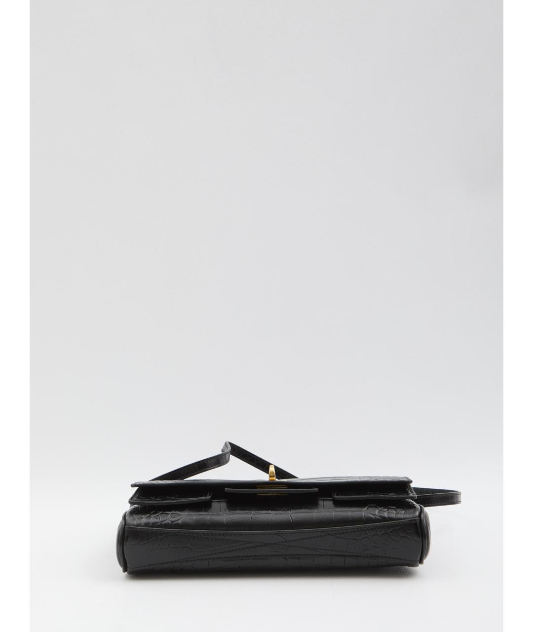 BALENCIAGA Черная кожаная сумка через плечо, фото 3