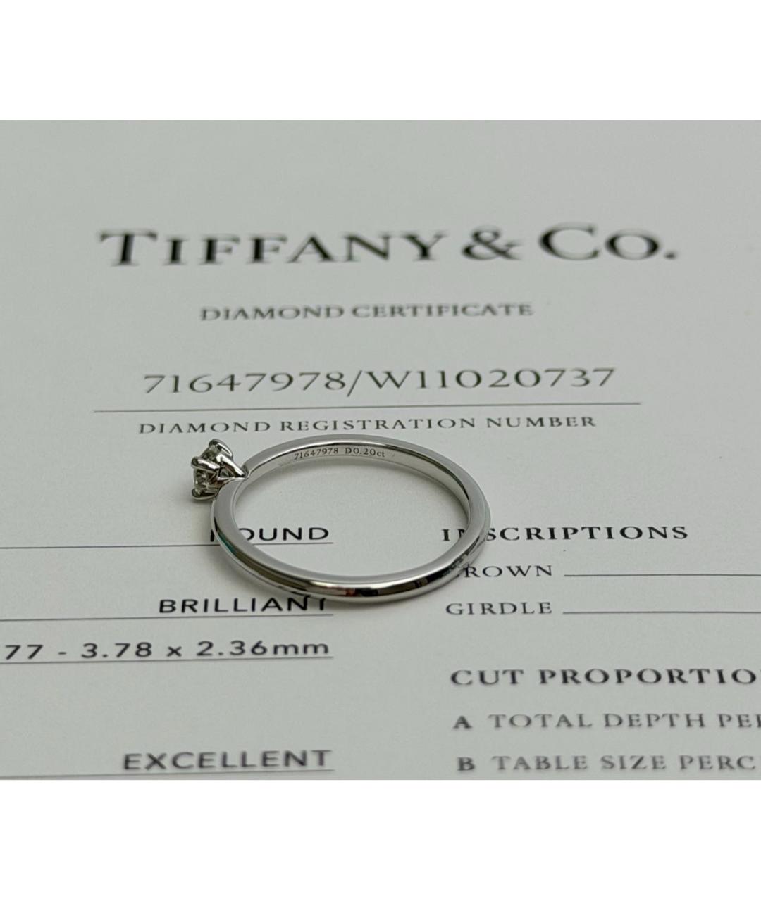 TIFFANY&CO Белое платиновое кольцо, фото 6