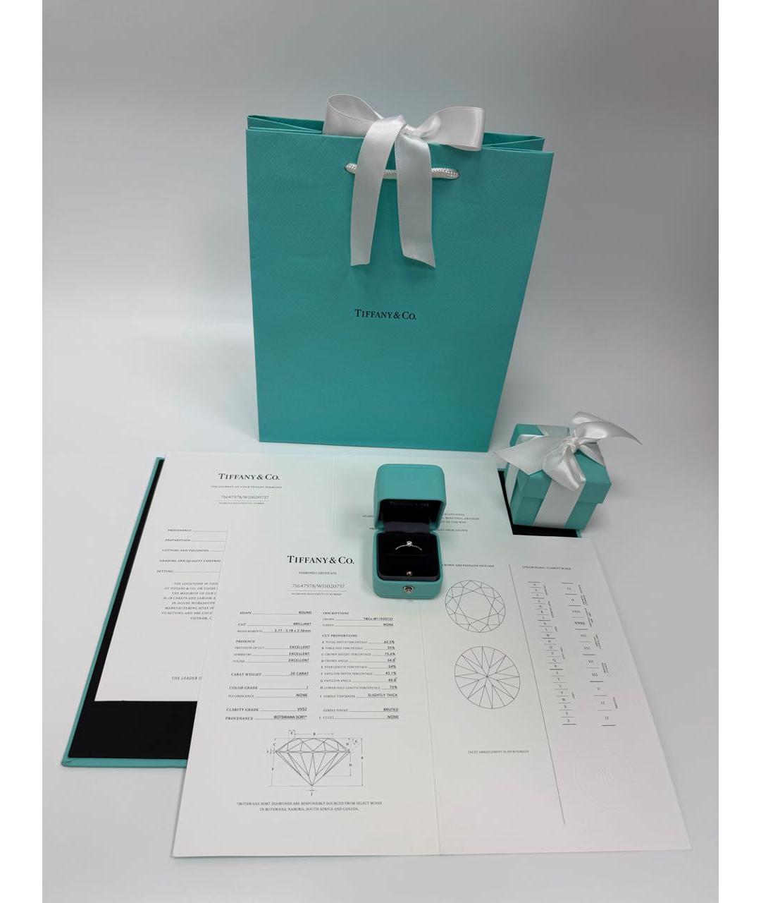 TIFFANY&CO Белое платиновое кольцо, фото 2