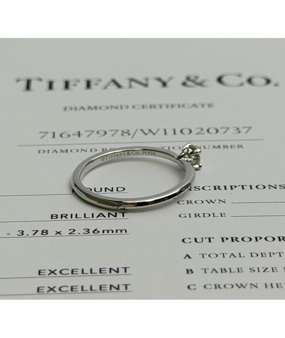 TIFFANY&CO Белое платиновое кольцо, фото 7