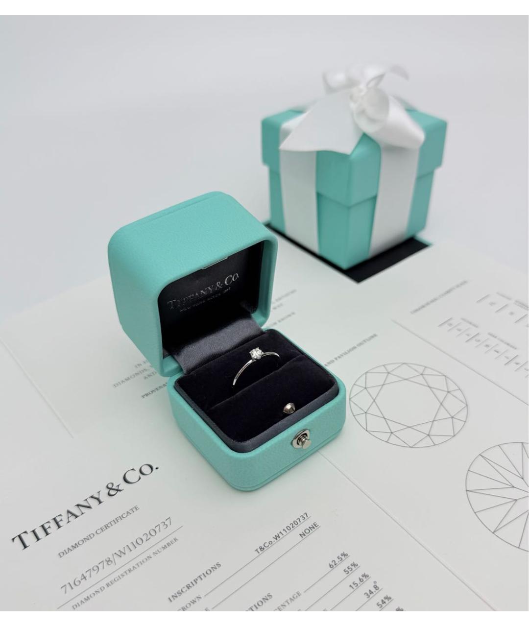 TIFFANY&CO Белое платиновое кольцо, фото 3