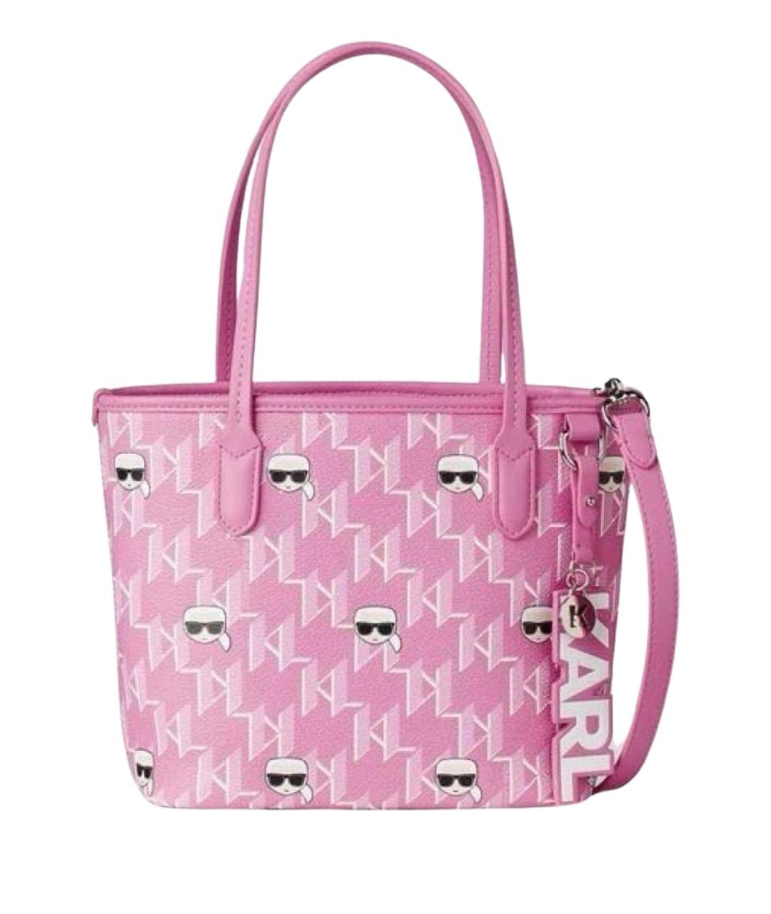 KARL LAGERFELD Розовая сумка тоут из искусственной кожи, фото 1