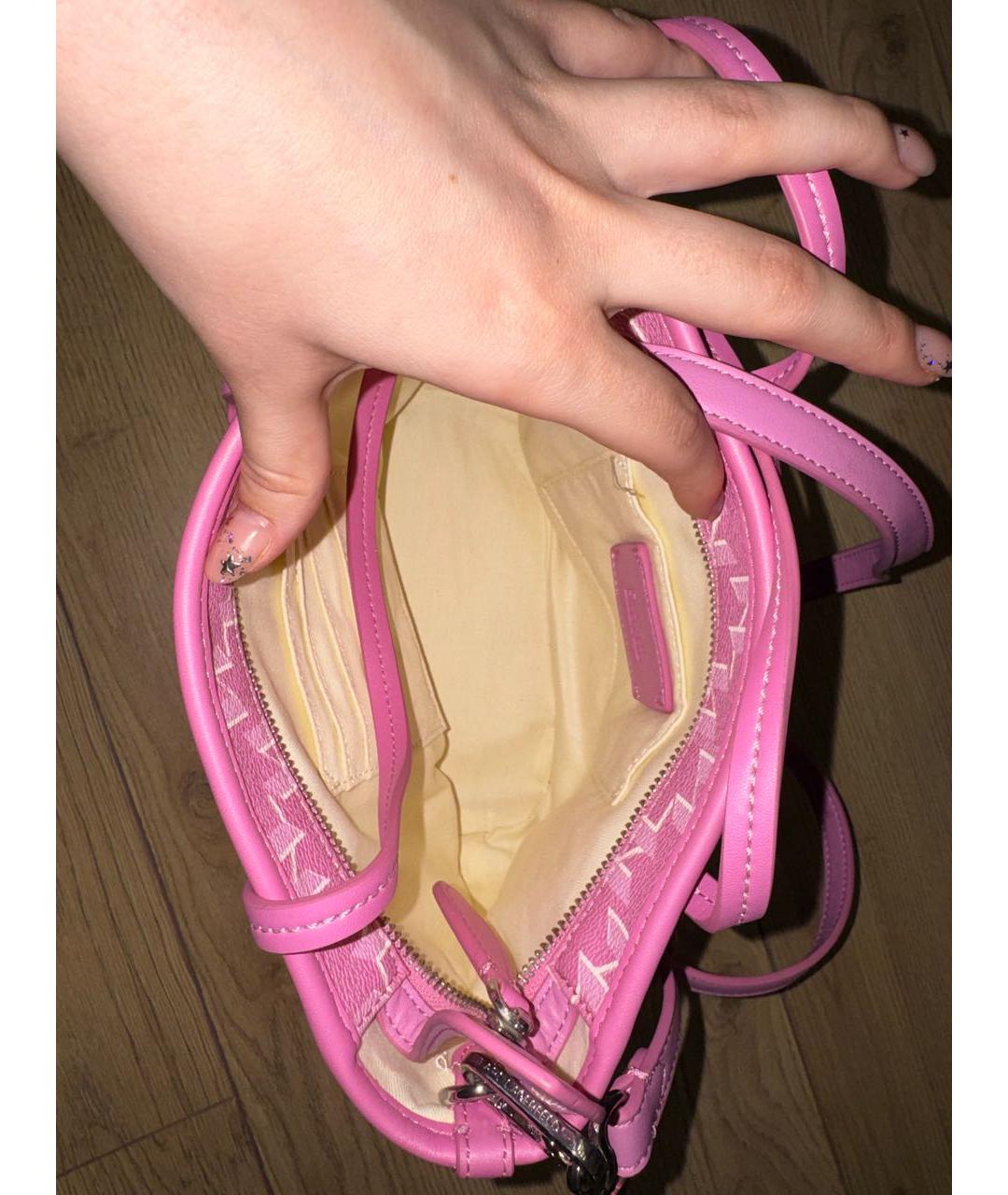 KARL LAGERFELD Розовая сумка тоут из искусственной кожи, фото 3