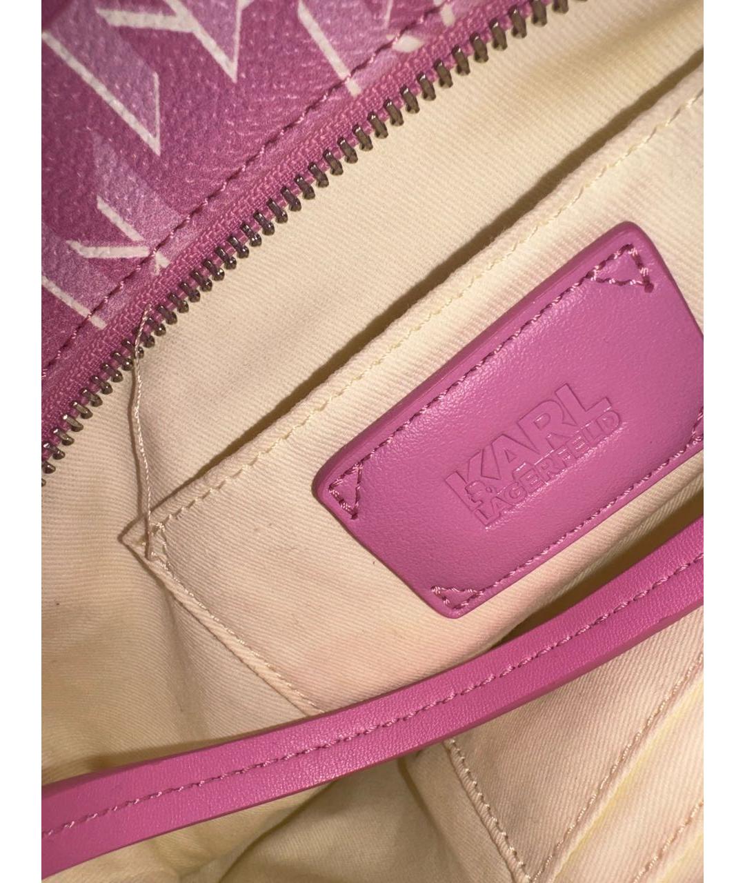 KARL LAGERFELD Розовая сумка тоут из искусственной кожи, фото 4