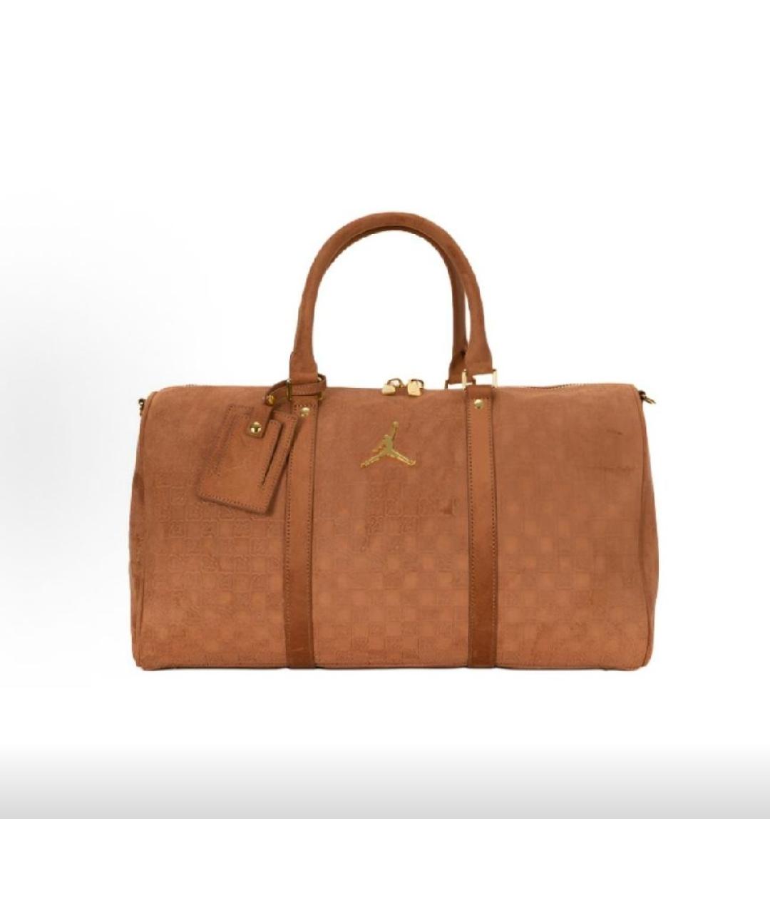 JORDAN Оранжевая замшевая дорожная/спортивная сумка, фото 6