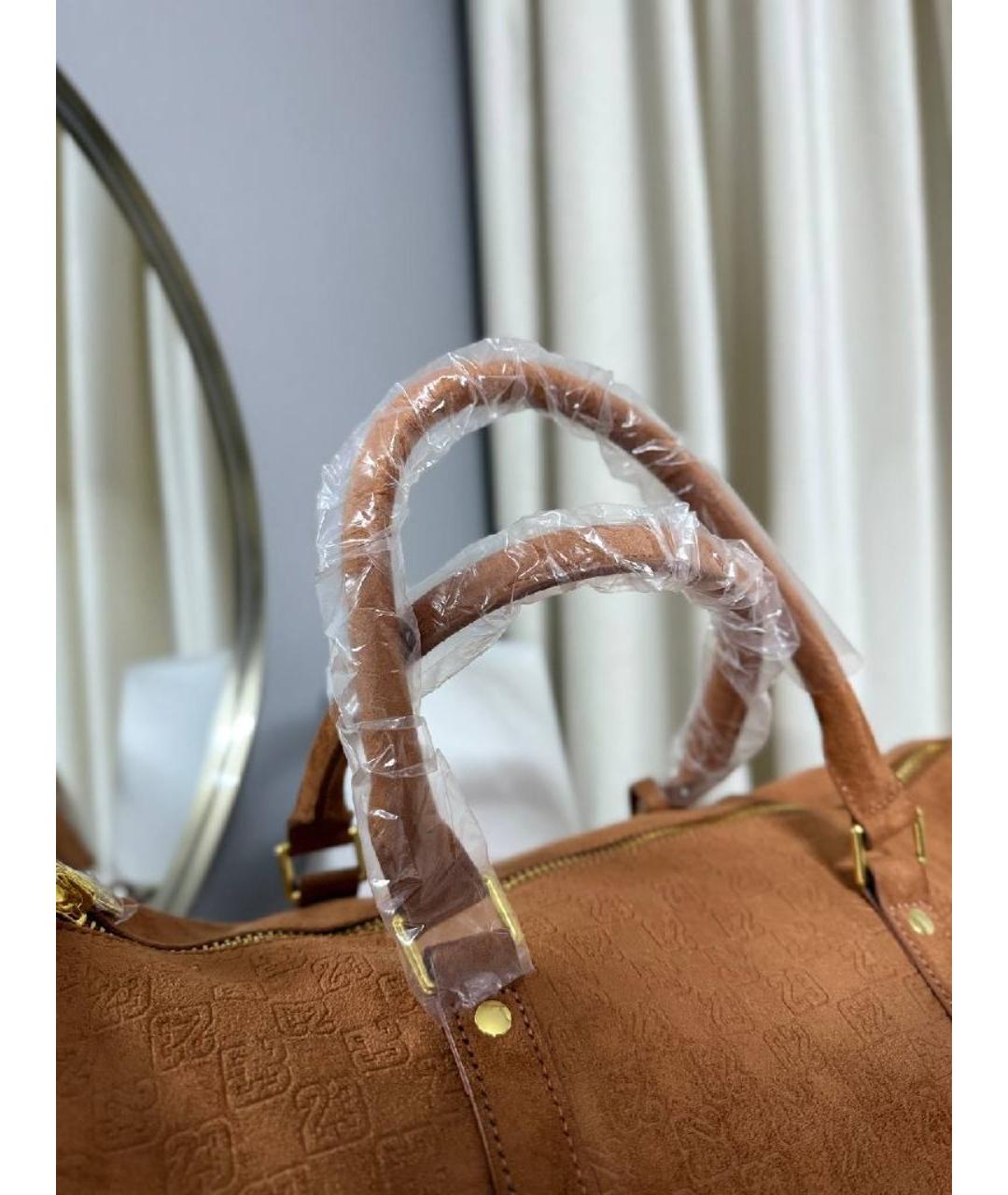 JORDAN Оранжевая замшевая дорожная/спортивная сумка, фото 5