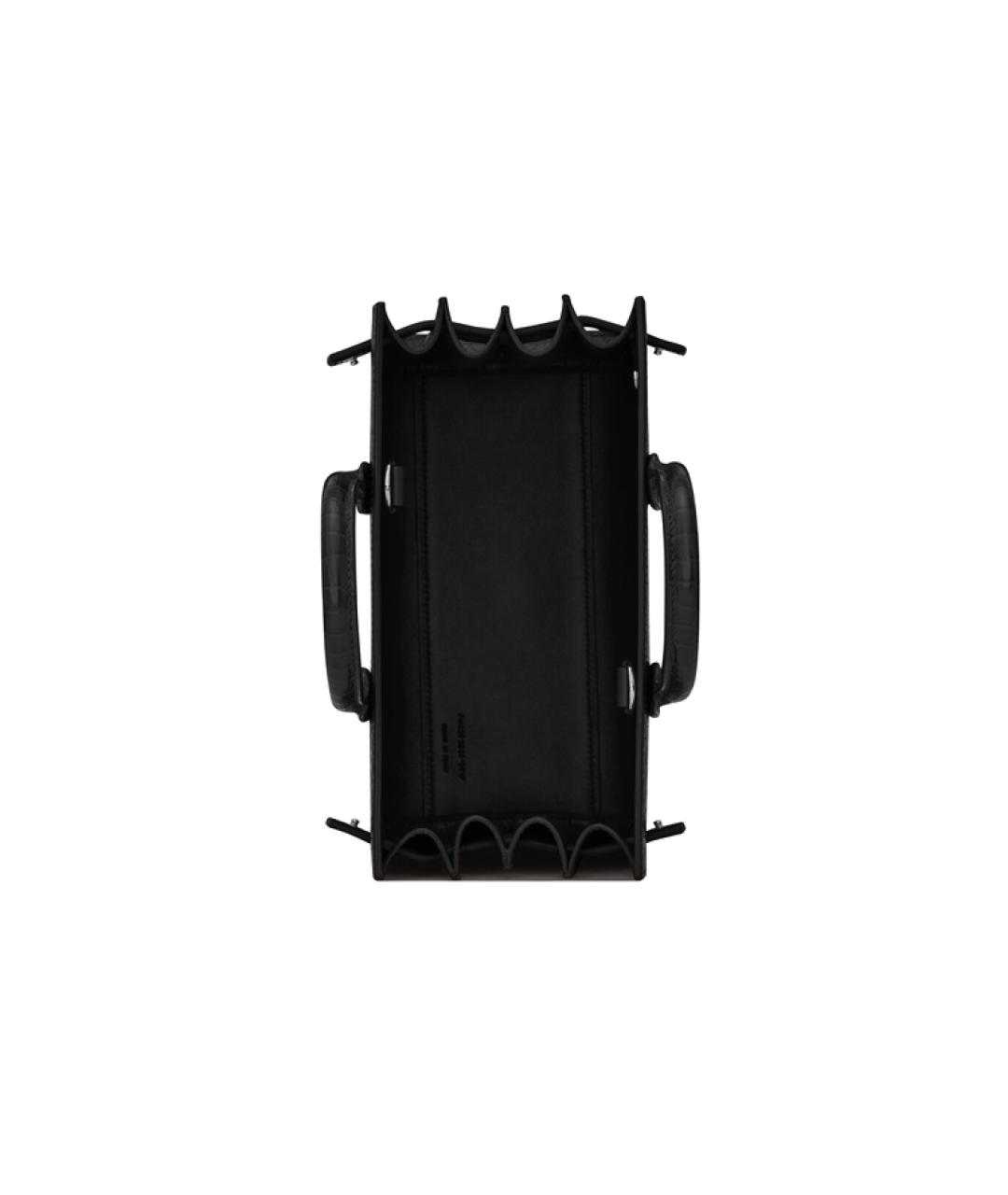 SAINT LAURENT Черная кожаная сумка тоут, фото 5