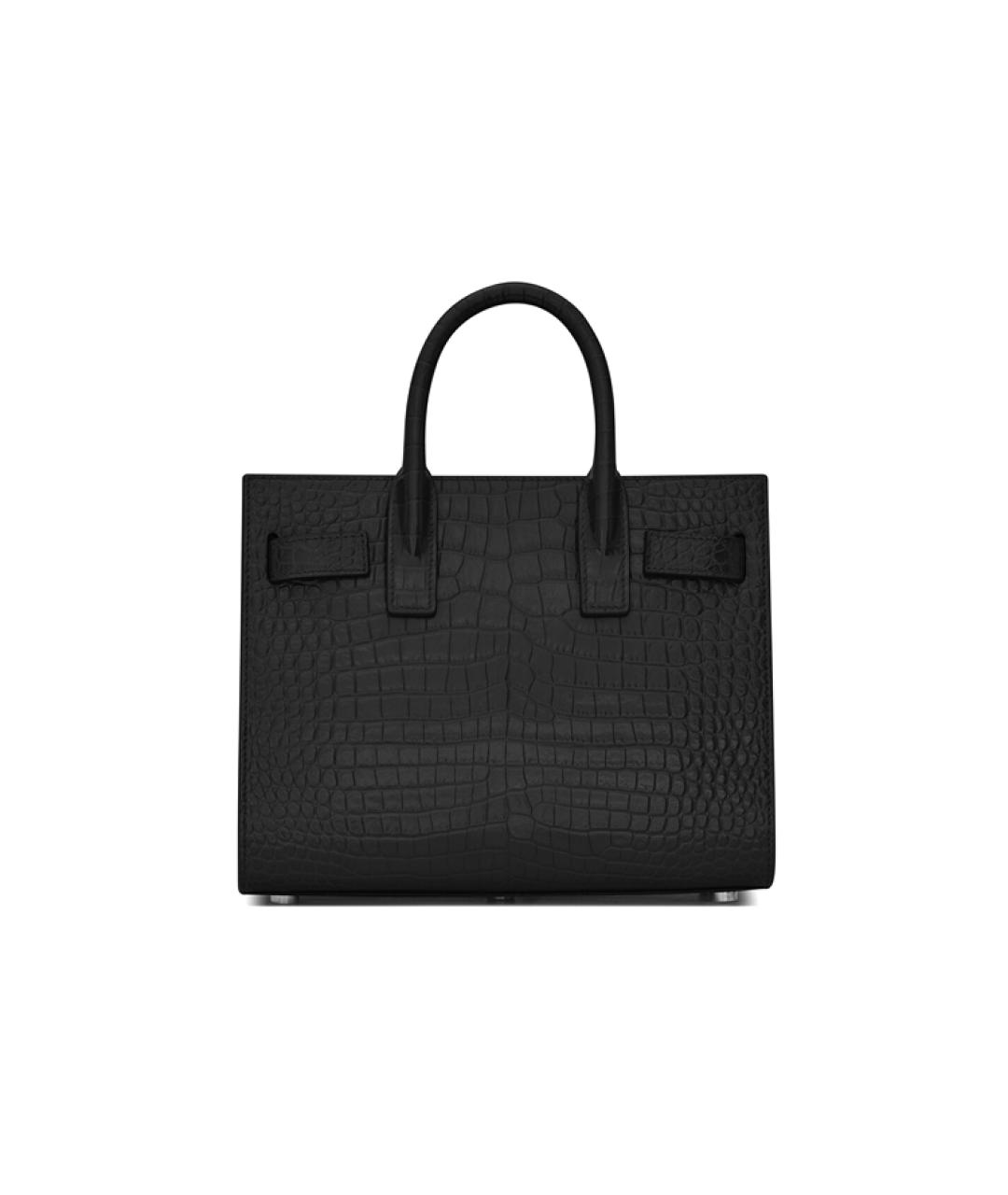 SAINT LAURENT Черная кожаная сумка тоут, фото 4