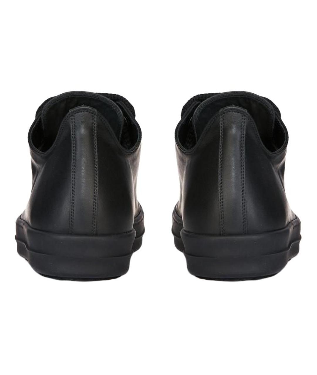 RICK OWENS Черные кожаные низкие кроссовки / кеды, фото 5
