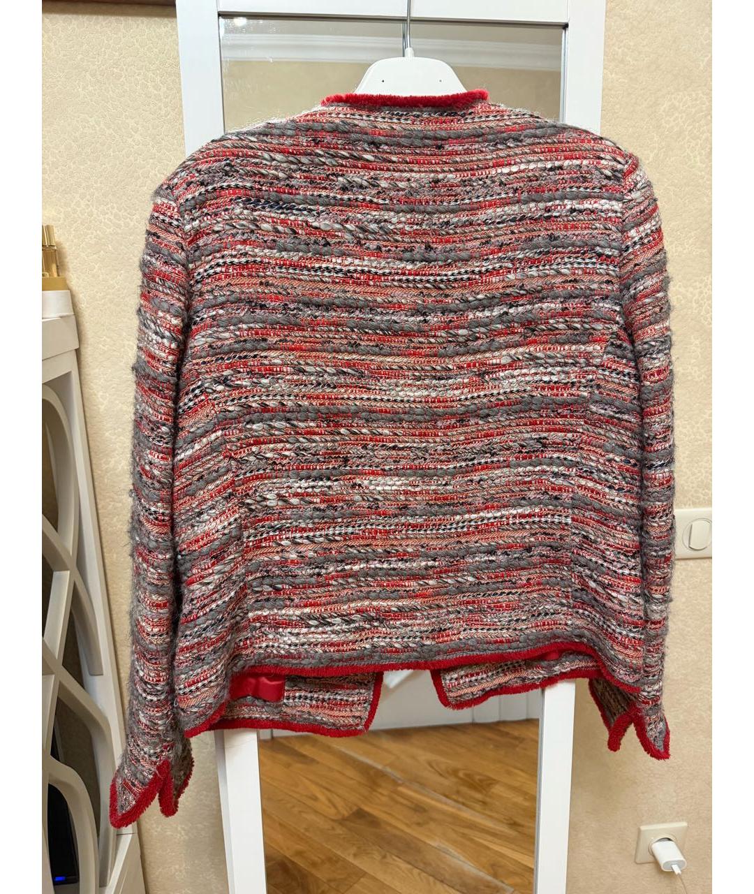 CAROLINA HERRERA Красный твидовый жакет/пиджак, фото 2