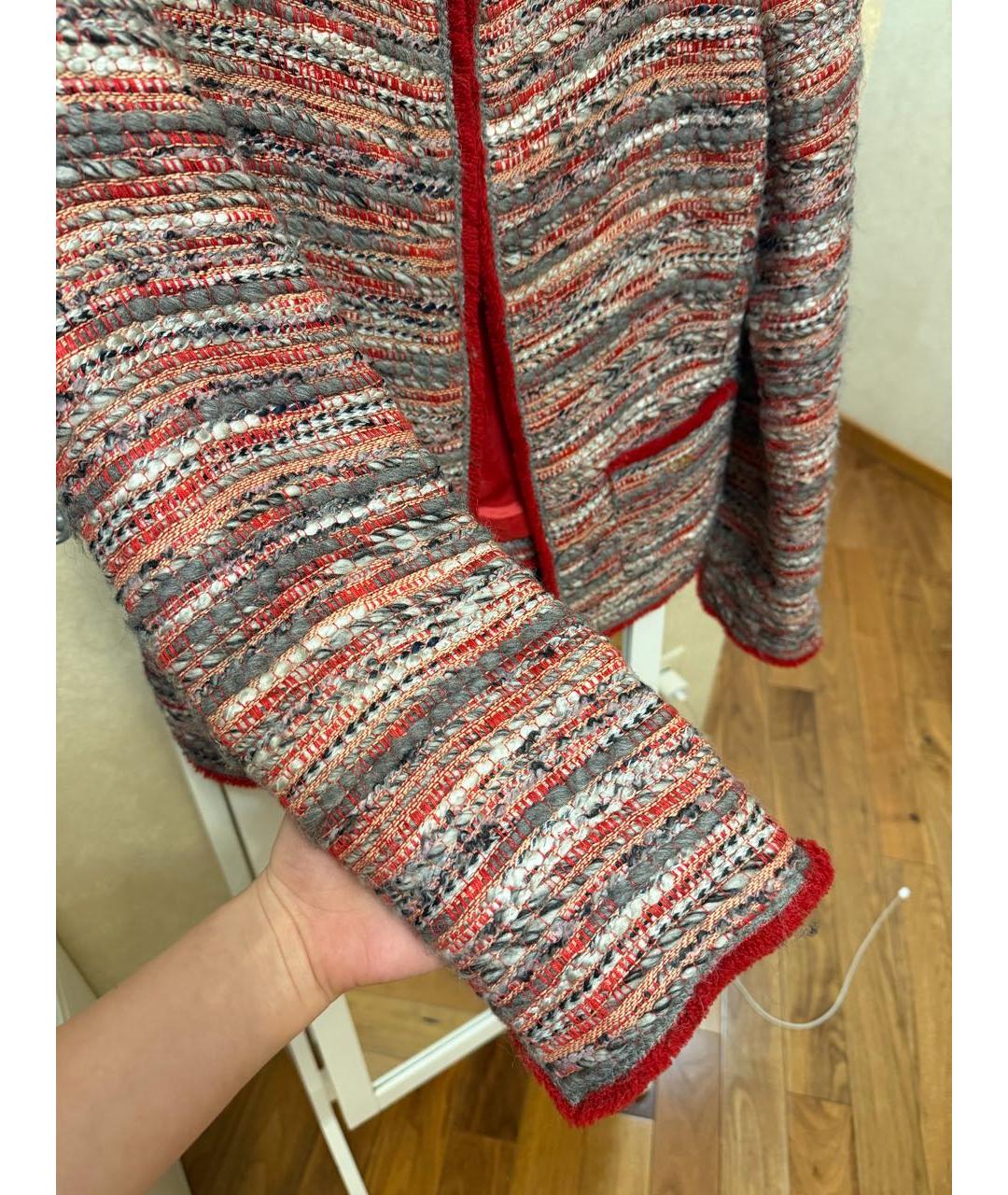 CAROLINA HERRERA Красный твидовый жакет/пиджак, фото 5