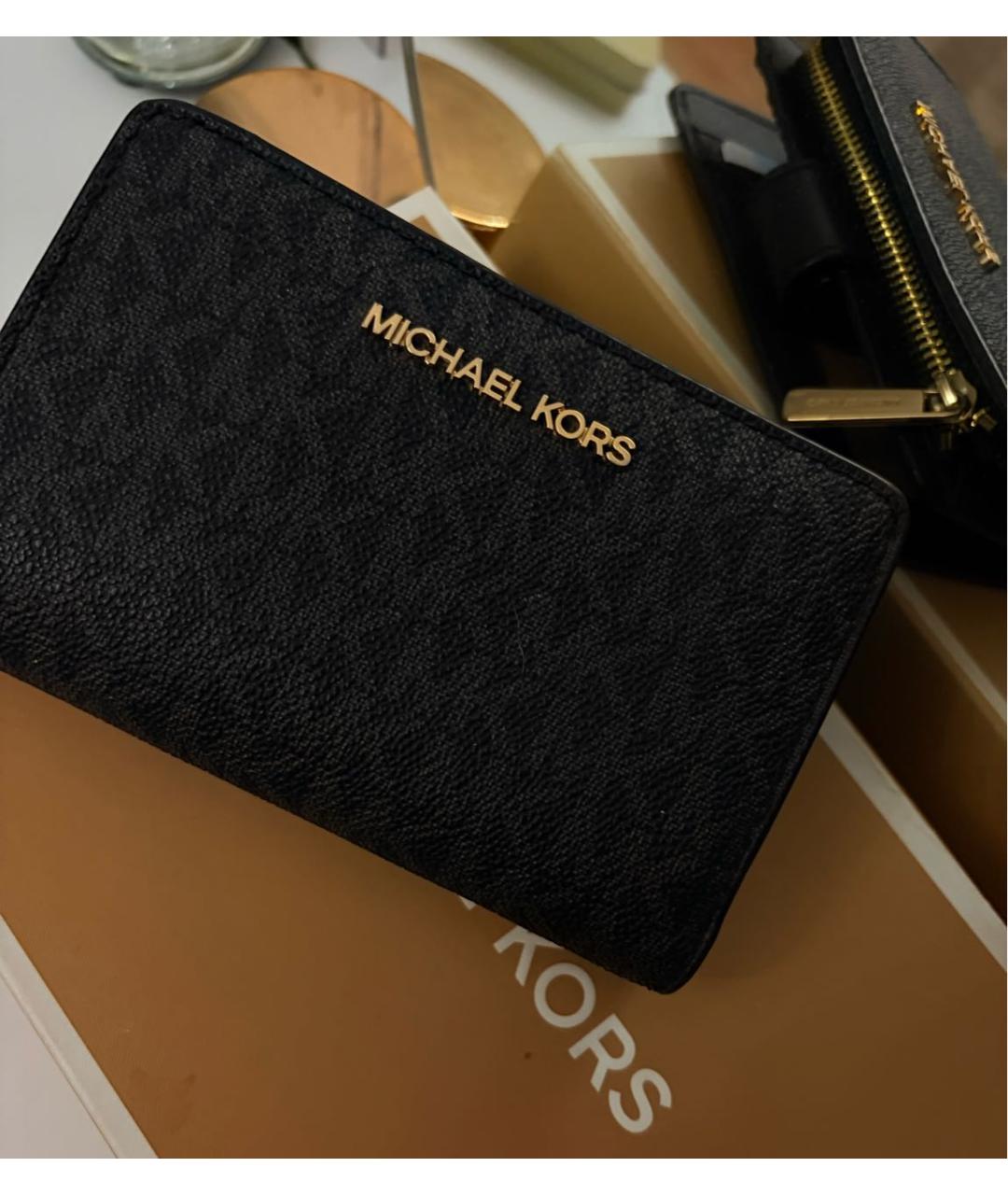 MICHAEL KORS Черный кошелек из искусственной кожи, фото 2