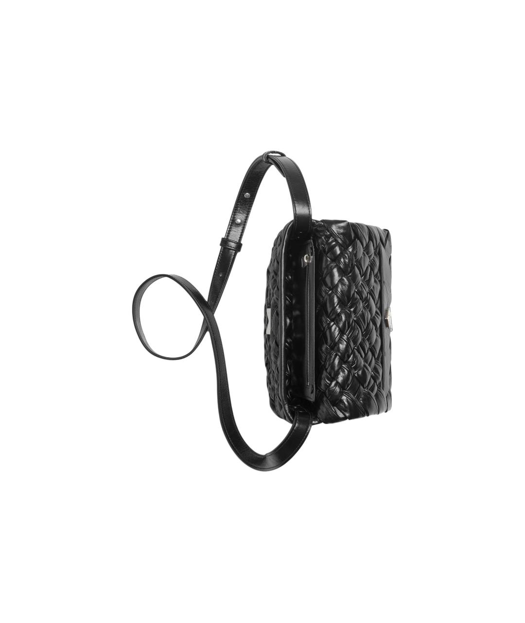 BOTTEGA VENETA Черная кожаная сумка на плечо, фото 4