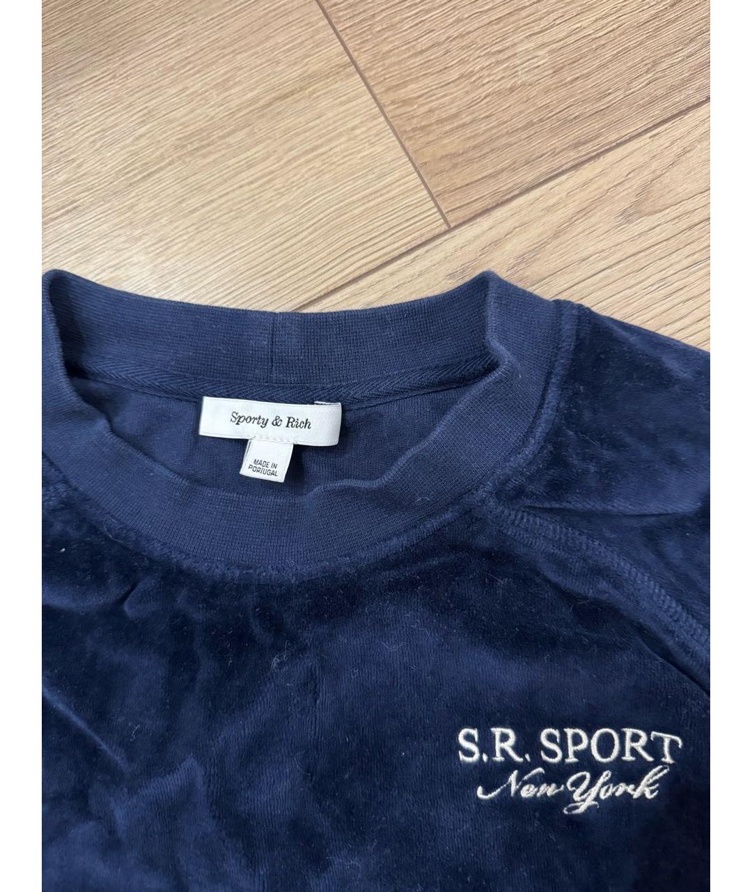 SPORTY AND RICH Темно-синий джемпер / свитер, фото 2