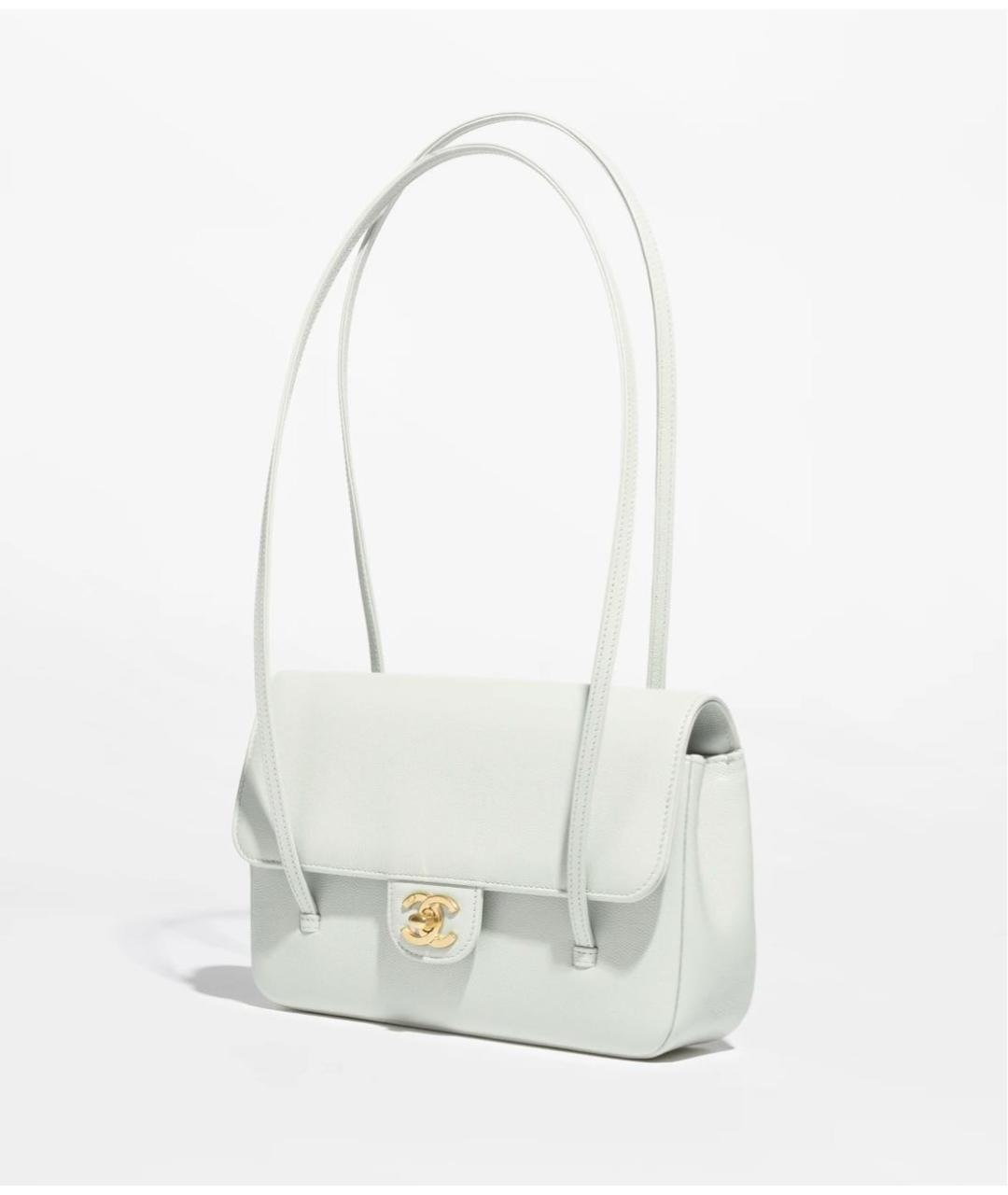 CHANEL Белая кожаная сумка с короткими ручками, фото 2