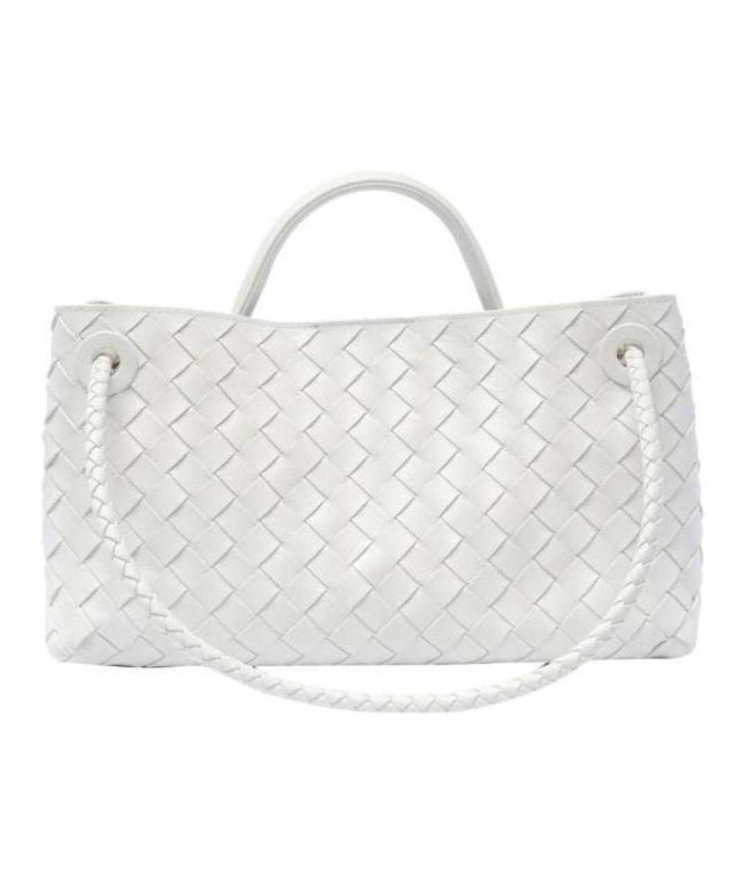 BOTTEGA VENETA Белая кожаная сумка тоут, фото 3