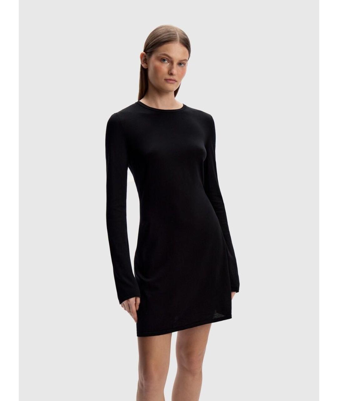 12 STOREEZ Черное шелковое повседневное платье, фото 2