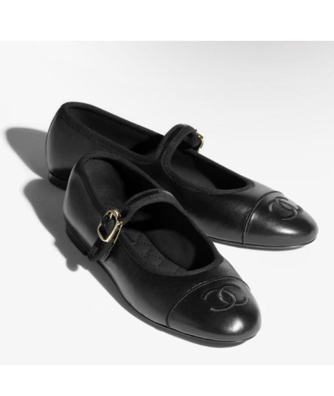 CHANEL Черные кожаные балетки, фото 3