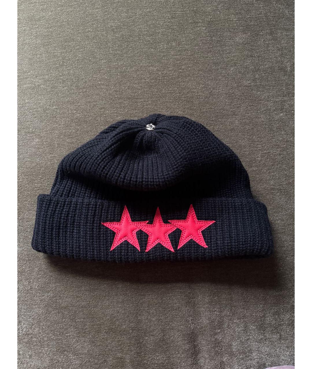 CHROME HEARTS Черная кашемировая шапка, фото 3