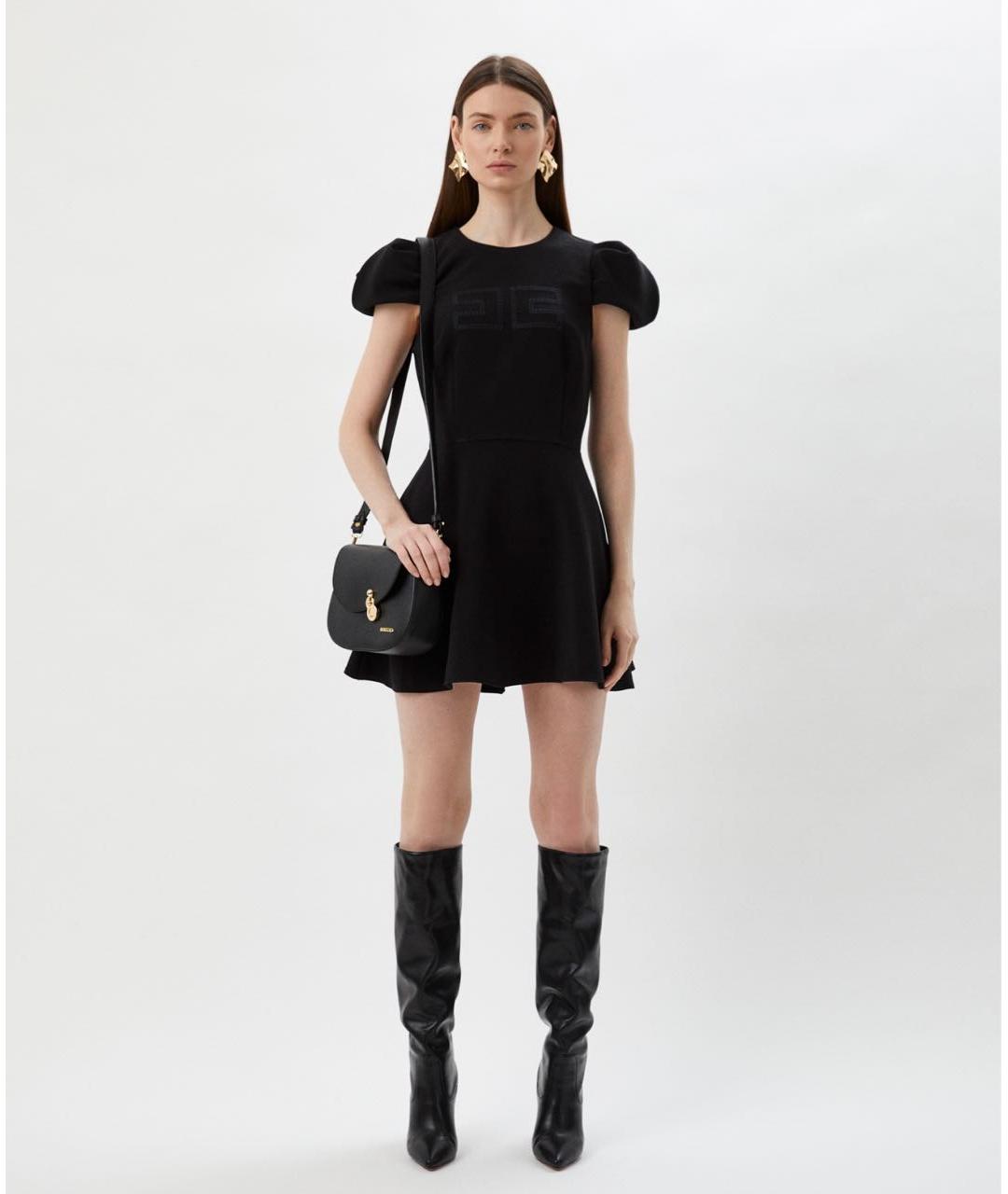 ELISABETTA FRANCHI Черное полиэстеровое коктейльное платье, фото 2