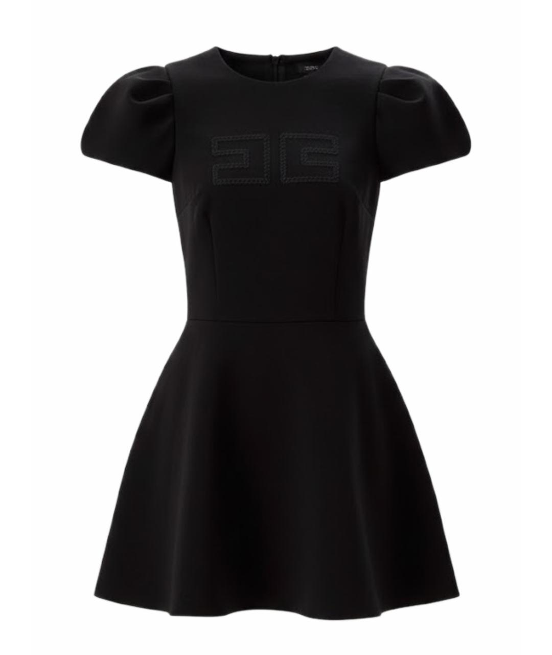 ELISABETTA FRANCHI Черное полиэстеровое коктейльное платье, фото 1