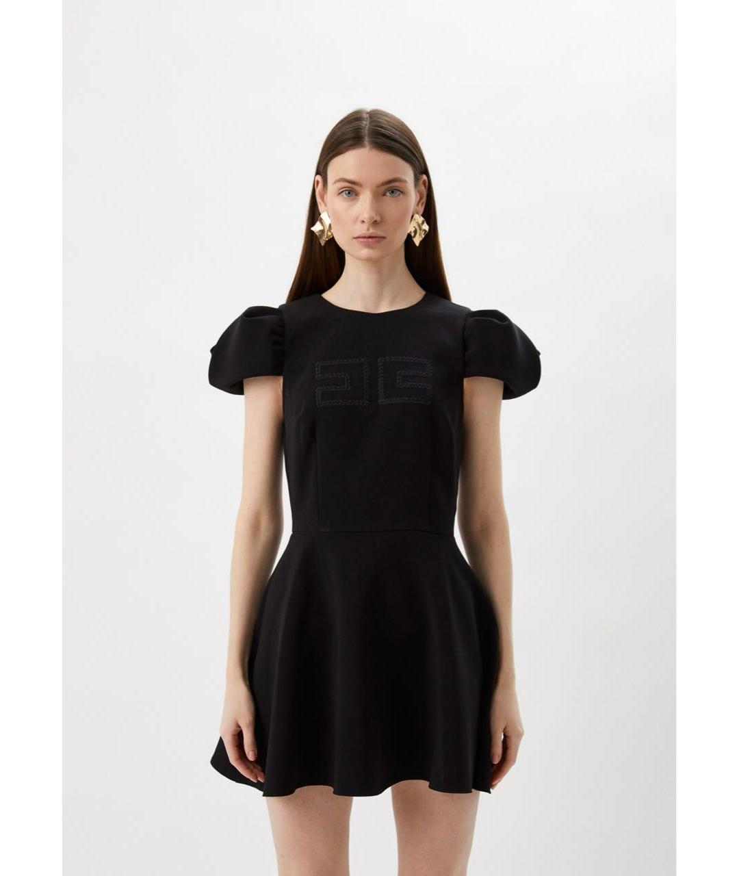 ELISABETTA FRANCHI Черное полиэстеровое коктейльное платье, фото 5